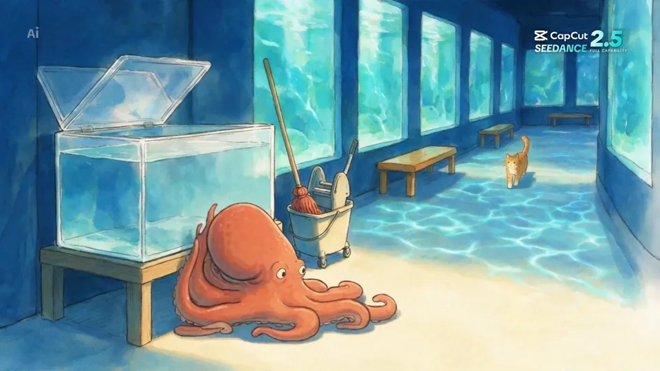AI video · Aquarium Passage Cinematic Video Prompt