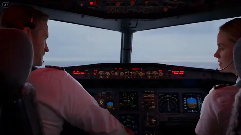 AI video · aviation emergency landing sequence