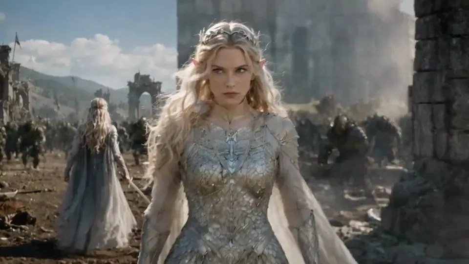 AI video · elven warrior fantasy action