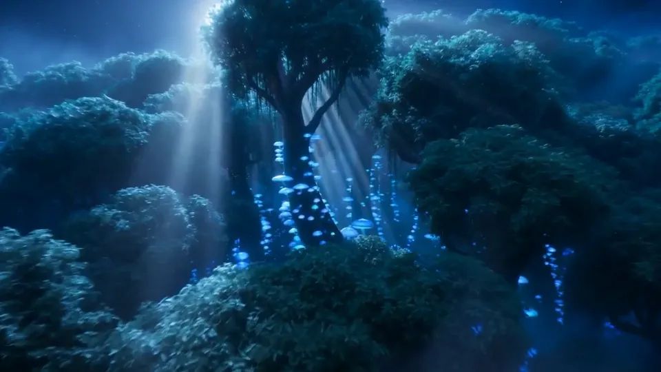AI video · lush moonlit jungle