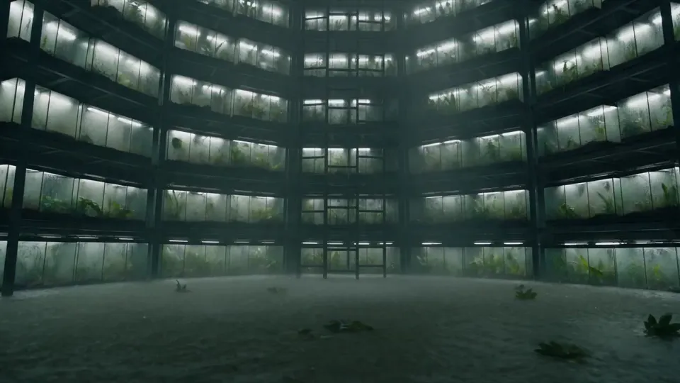 AI video · Flooding Botanical Tower Escape