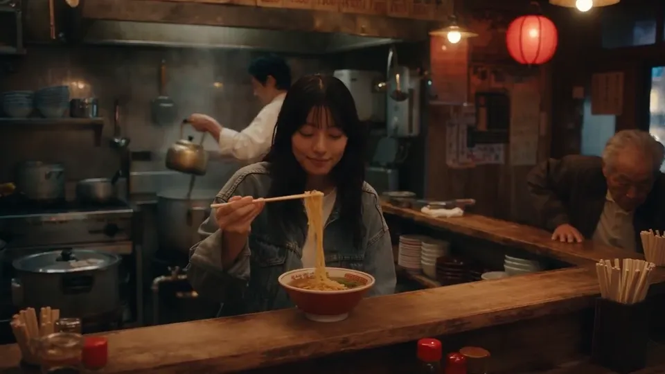 AI video · tokyo ramen shop cinematic rewind